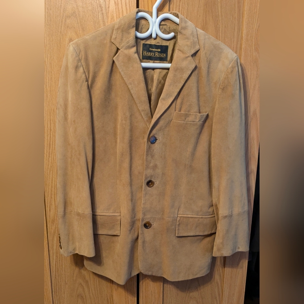 Harry Rosen Goat Suede Tan Blazer